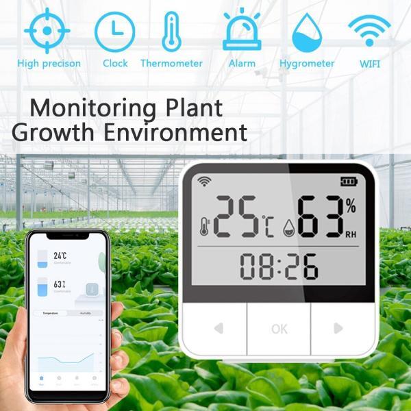 ACJ Sensor inteligente de temperatura y humedad para el hogar o crecimiento de plantas term metro 1