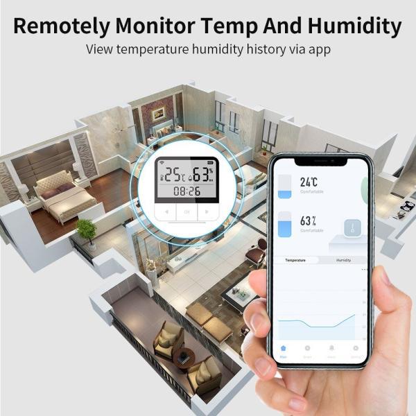 ACJ Sensor inteligente de temperatura y humedad para el hogar o crecimiento de plantas term metro 5