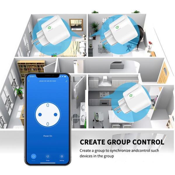 AUBESS Smart Home WiFi plugue dispositivo sem fio com controle de monitor de energia 3