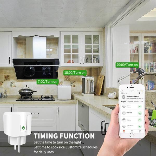 AUBESS Smart Home Wi-Fi plugue dispositivo sem fio com controle de monitor de energia 5