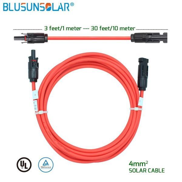 Solar Power Extension Cable 1 pcs lot 1 4 meters black red 1