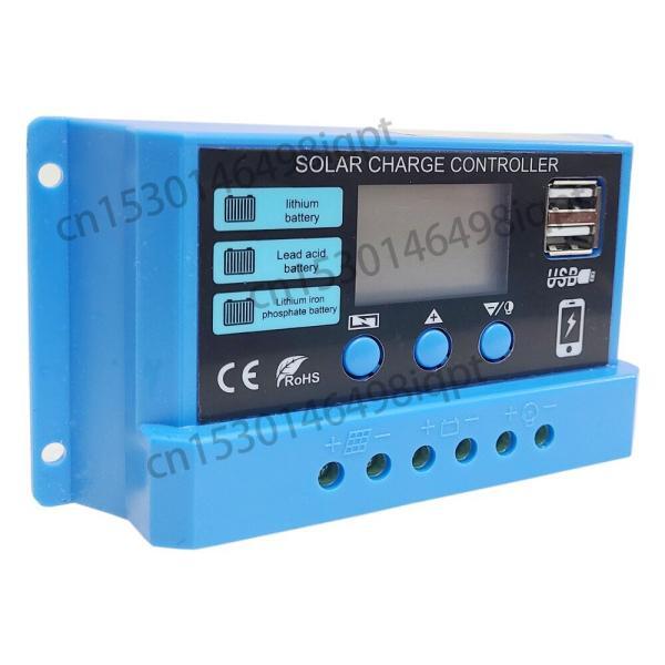 10A 20A 30A PWM Solar Charge Controller 12V 24V PV Regulator for Lifepo4 GEL 3
