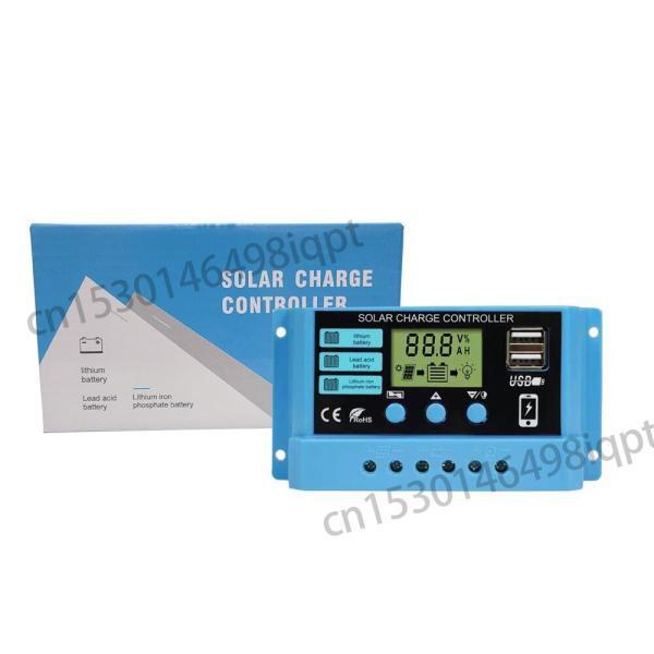 Controlador de carga solar PWM 10A 20A 30A 12V 24V Controlador PV para Lifepo4 GEL 5