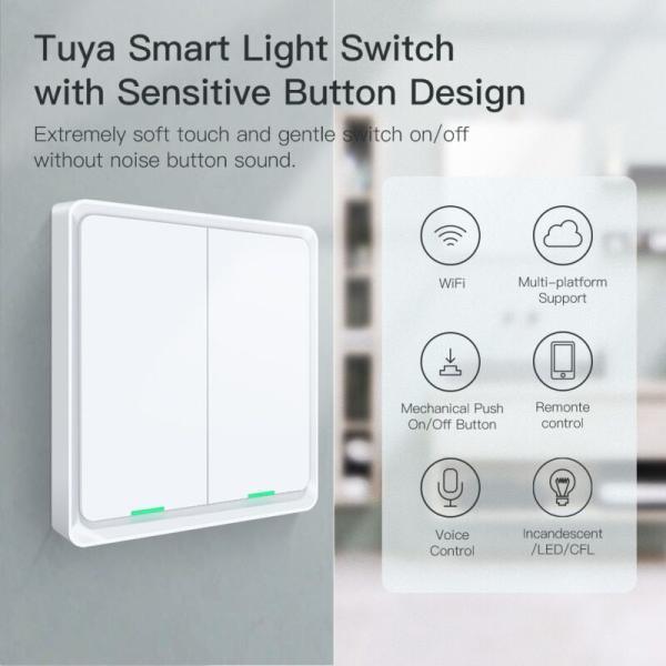 WiFi Smart Light Switch Wall Socket with Neutral Wire 100 240V 1 1