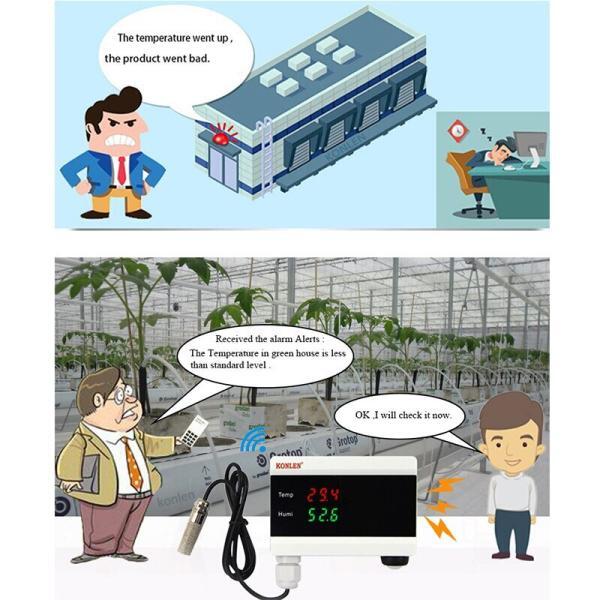 Detector de temperatura e umidade KONLEN para sensor residencial com termômetro e higrômetro 4