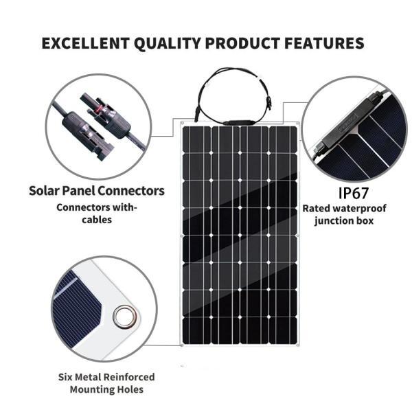 Painel solar monocristalino flexível 12V 600W 100W 200W 300W 400W 500W à prova d'água Melhor 4