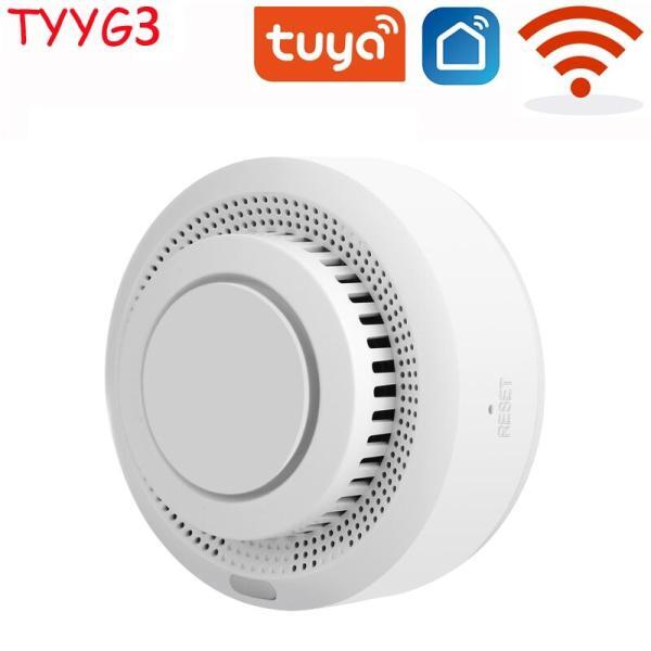 Tuya Sensor para detector de humo WiFi 433 mhz alarma para el hogar sistema anti incendios 2
