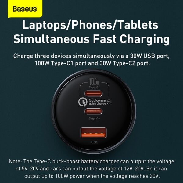 Baseus 5 0 W QC 160 car charger fast charge PPS PD3 0 2