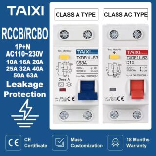 RCBO 10A-63A disjuntor de corrente residual MCB RCCB RCD tipo A / AC DPNL