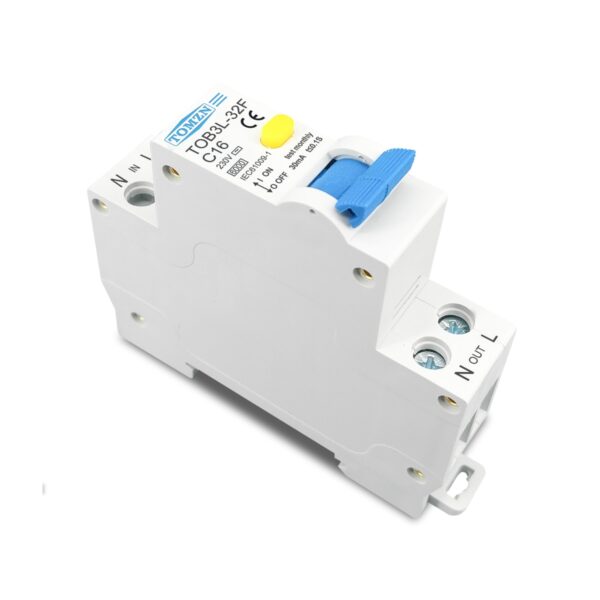 Residual current differential automatic switch 18MM RCBO 16A 1P N 6KA with protection 1