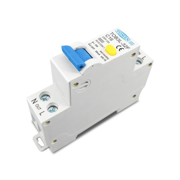 Residual current differential automatic switch 18MM RCBO 16A 1P N 6KA with protection 2