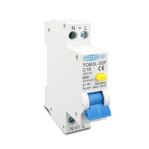 Residual current differential automatic switch 18MM RCBO 16A 1P N 6KA with protection 3