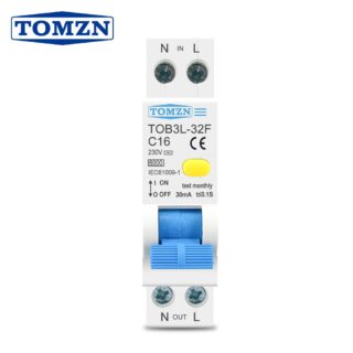 RCBO Tomzn 18mm current differential circuit breaker with overcurrent leakage protection