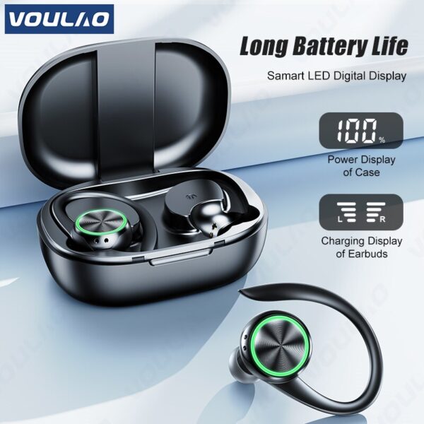 VOULAO TWS Wireless Headphones Bluetooth Sports Headphones Stereo HiFi Noise Reduction 3