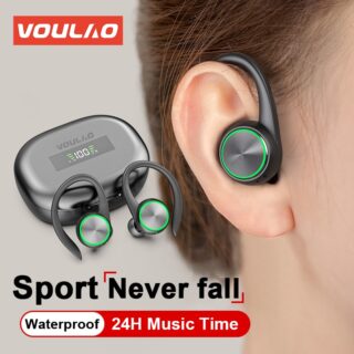 Bluetooth auriculares con micrófono deportivos TWS Voulao estéreo reducción de ruido impermeables