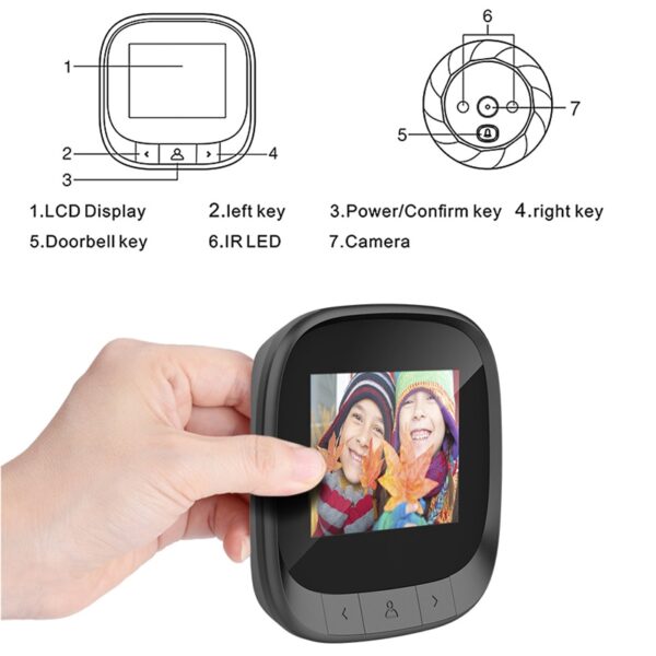 2.4 Inch LCD Screen Electronic Door Viewer Peephole Camera 4
