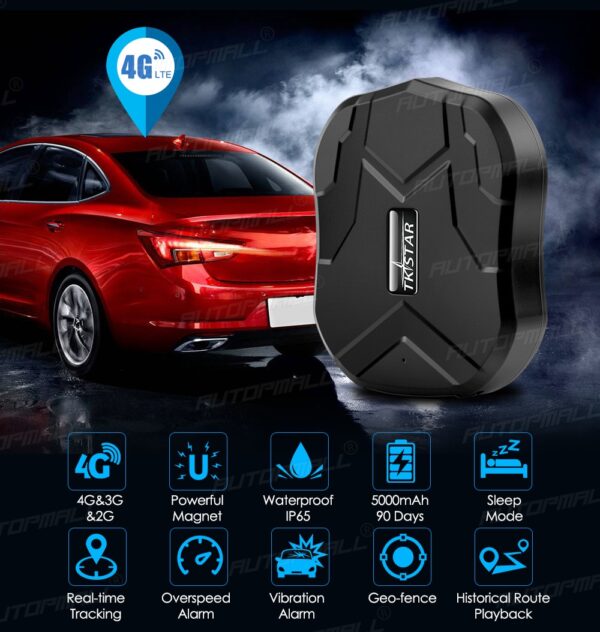 AUTOPMALL Car GPS Tracker 4G Device TKSTAR TK905 B 10000mAh Magnetic 4G Waterproof Alarm 1