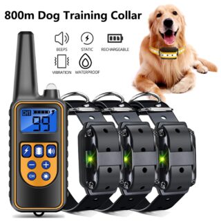 Collar de entrenamiento para perros todo tamaño con control remoto 800m recargable