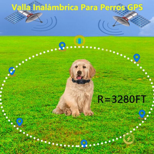 Dispositivo eletrônico de coleira para treinamento de cães com GPS sem fio Cerca para cães para 3