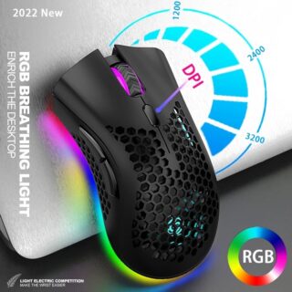 Mouse sem fio leve recarregável BM600 2,4 GHz RGB