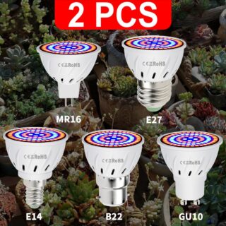 2pc Led Plant Bulb UV Full Spectrum 220V B22 E27 MR16 E14 GU10