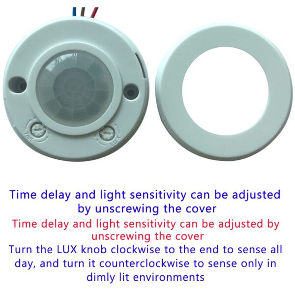 Interruptor de sensor de movimento infravermelho PIR para teto luz LED de alta sensibilidade 120 graus 3