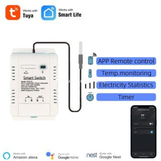 Tuya wifi temperature switch 16A with RF433 power consumption monitoring
