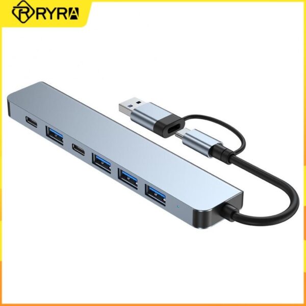 RYRA USB3 0 tipus C estaci d'acoblament HUB USB C 4 ports USB 2 1