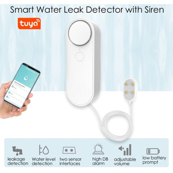 Sensor de fugas de agua con WIFI detector de nivel de fuga alarma de sonido Protecci 1