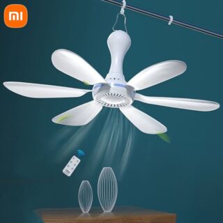 USB Quiet Oversized 6-Blade Ceiling Fan with Remote Control