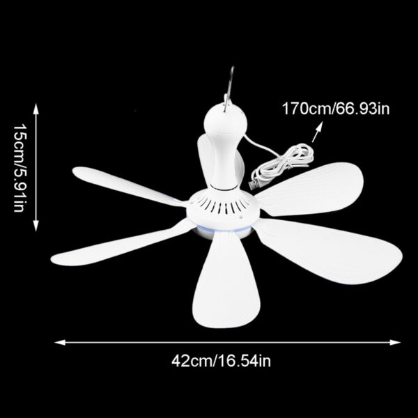 5V USB Ceiling Fan with 6 Blades USB Powered Hanging Air Cooler 4