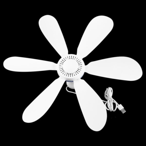 USB Powered 6 Blade Quiet Ceiling Fan for Camping Bed Tent 5